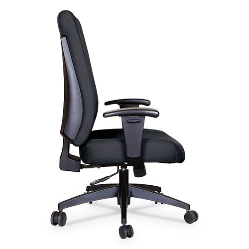 Alera Wrigley Series High Performance High-Back Synchro-Tilt Task Chair, Up to 275 lbs, Black Seat/Back, Black Base