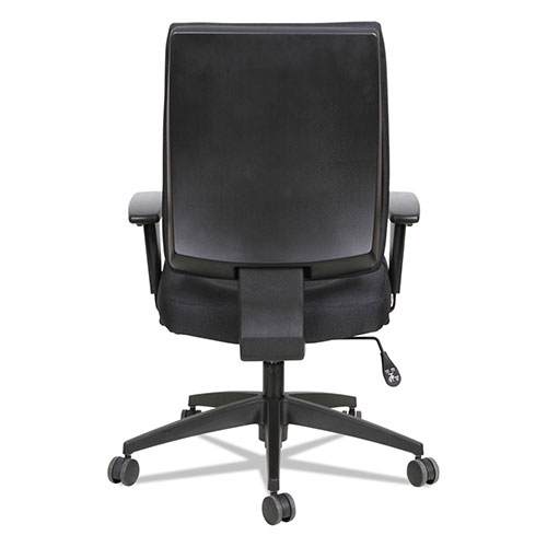 Alera Wrigley Series High Performance Mid-Back Synchro-Tilt Task Chair, Supports up to 275 lbs, Black Seat/Back, Black Base
