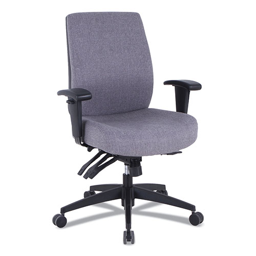 Alera Wrigley Series 24/7 High Performance Mid-Back Multifunction Task Chair, Up to 275 lbs, Gray Seat/Back, Black Base