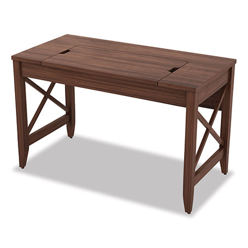 Alera Sit-to-Stand Table Desk, 47.25w x 23.63d x 29.5 to 43.75h, Modern Walnut