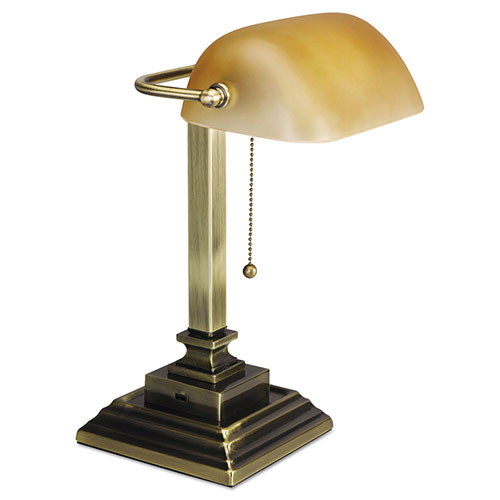 Alera Traditional Banker's Lamp with USB, 10