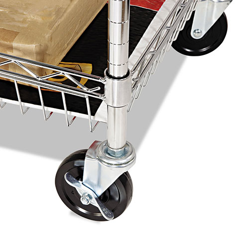 Alera Carry-all Cart/Mail Cart, Two-Shelf, 34.88w x 18d x 39.5h, Silver