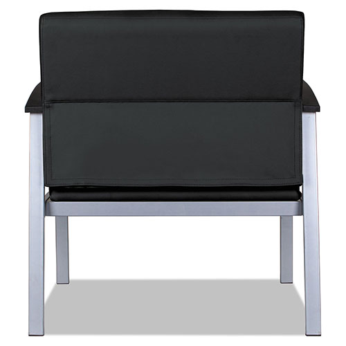 Alera metaLounge Series Bariatric Guest Chair, 30.51'' x 26.96'' x 33.46'', Black Seat/Black Back, Silver Base