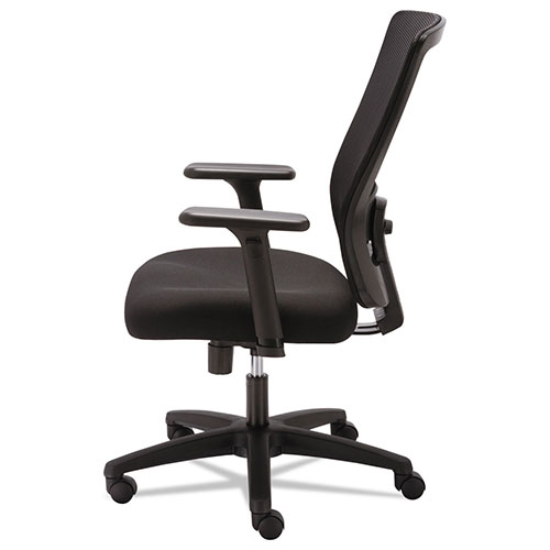 Alera Envy Series Mesh High-Back Swivel/Tilt Chair, Supports up to 250 lbs., Black Seat/Black Back, Black Base