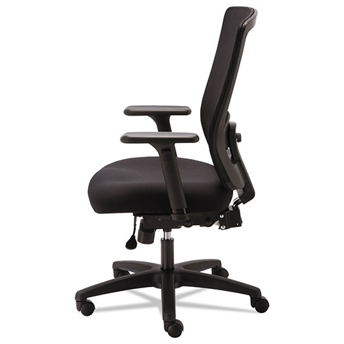 Alera Envy Series Mesh High-Back Multifunction Chair, Supports up to 250 lbs., Black Seat/Black Back, Black Base