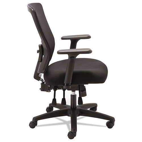 Alera Envy Series Mesh Mid-Back Multifunction Chair, Supports up to 250 lbs., Black Seat/Black Back, Black Base