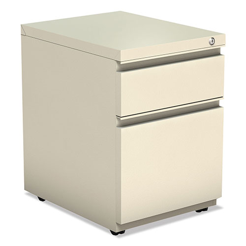 Alera Two-Drawer Metal Pedestal Box File with Full-Length Pull, 14.96w x 19.29d x 21.65h, Putty