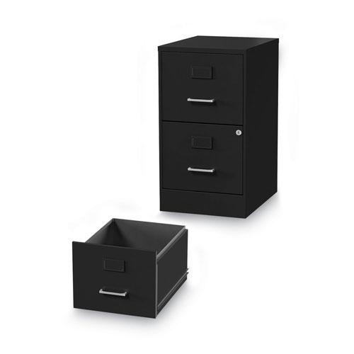 Alera Soho Vertical File Cabinet, 2 Drawers: File/File, Letter, Black, 14