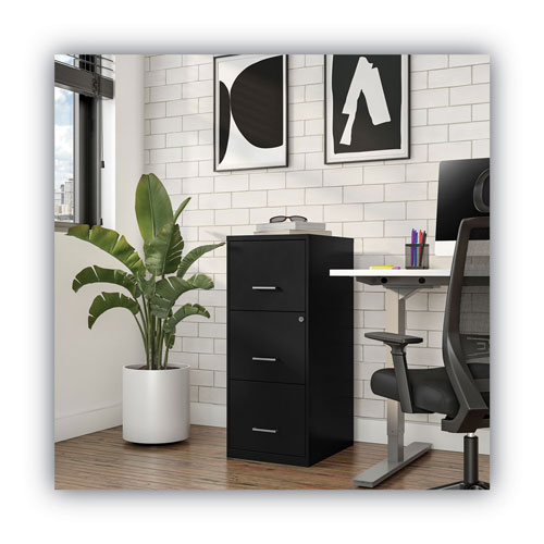 Alera Soho Vertical File Cabinet, 3 Drawers: File/File/File, Letter, Black, 14