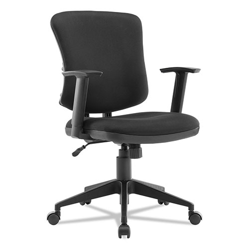 Alera Everyday Task Office Chair, Supports up to 275 lbs., Black Seat/Black Back, Black Base