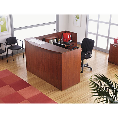 Alera Valencia Series Reception Desk with Counter, 71w x 35.5d x 42.5h, Cherry
