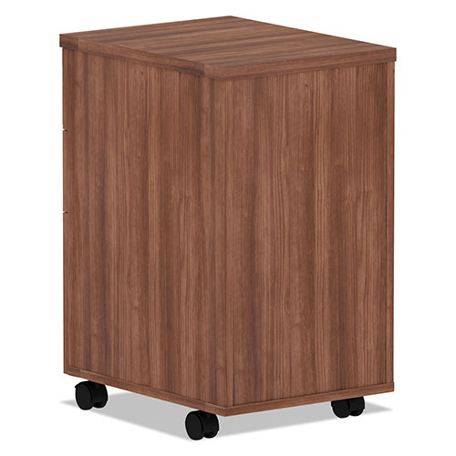 Alera Valencia Series Mobile Box/Box/File Pedestal, 15.88w x 20.5d x 28.38h, Modern Walnut