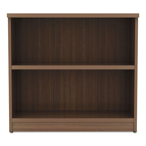 Alera Valencia Series Bookcase,Two-Shelf, 31 3/4w x 14d x 29 1/2h, Modern Walnut