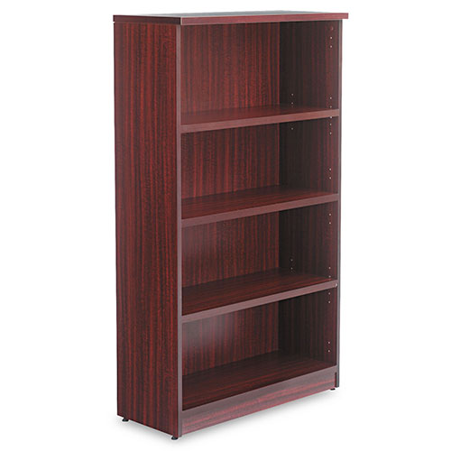 Alera Valencia Series Bookcase, Four-Shelf, 31 3/4w x 14d x 54 7/8h, Mahogany