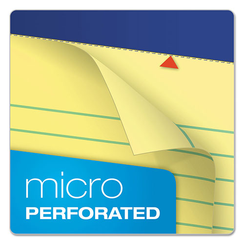 Ampad Perforated Writing Pads, Wide/Legal Rule, 8.5 x 11.75, Canary, 50 Sheets, Dozen