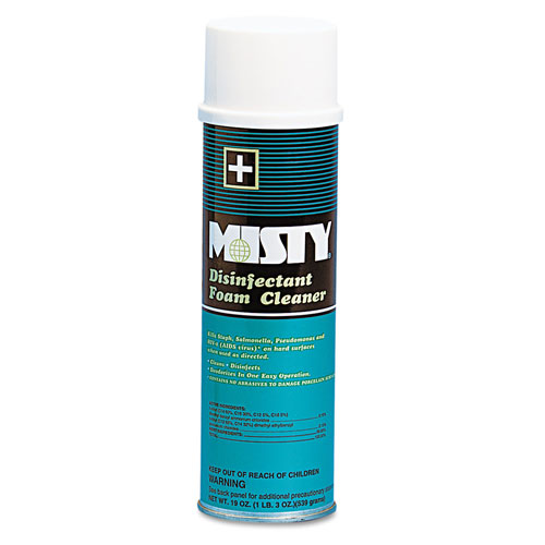 Misty Disinfectant Foam Cleaner, Fresh Scent, 19oz Aerosol, 12/Carton