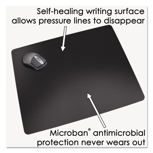 Artistic Office Products Rhinolin II Desk Pad with Antimicrobial Product Protection, 36 x 20, Black