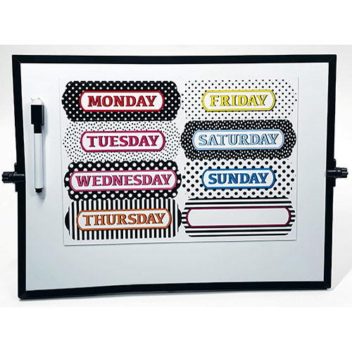 Ashley Magnetic Chalkboard Days of the Week - 8 - Write on/Wipe off - Multicolor