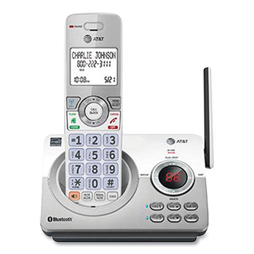 AT&T Connect to Cell DL72310 Cordless Telephone, Base and 2 Additional Handsets, White/Silver
