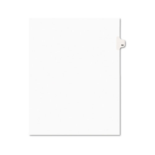Avery Preprinted Legal Exhibit Side Tab Index Dividers, Avery Style, 10-Tab, 80, 11 x 8.5, White, 25/Pack