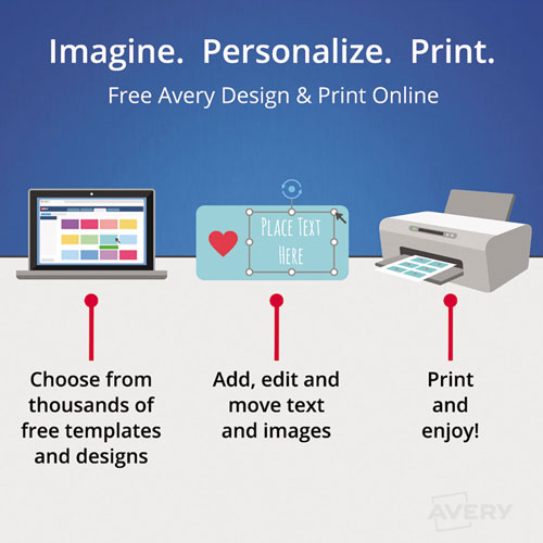 Avery Printable Adhesive Name Badges, 3.38 x 2.33, White, 100/Pack