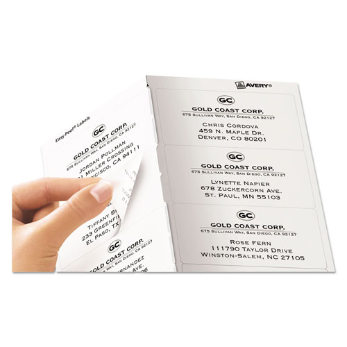 Avery Matte Clear Easy Peel Mailing Labels w/ Sure Feed Technology, Laser Printers, 2 x 4, Clear, 10/Sheet, 50 Sheets/Box