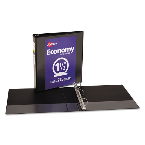 Avery Economy View Binder with Round Rings , 3 Rings, 1.5