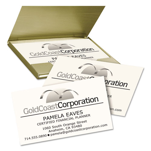 Avery Clean Edge Business Cards, Laser, 2 x 3 1/2, Ivory, 200/Pack