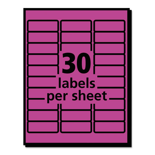 Avery High-Visibility Permanent Laser ID Labels, 1 x 2 5/8, Neon Magenta, 750/Pack
