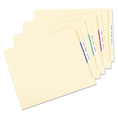 Avery Removable File Folder Labels with Sure Feed Technology, 0.66 x 3.44, White, 30/Sheet, 25 Sheets/Pack