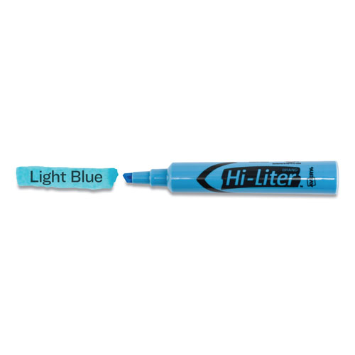 Avery HI-LITER Desk-Style Highlighters, Chisel Tip, Light Blue, Dozen