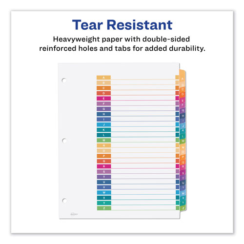 Avery Customizable TOC Ready Index Multicolor Dividers, 26-Tab, Letter