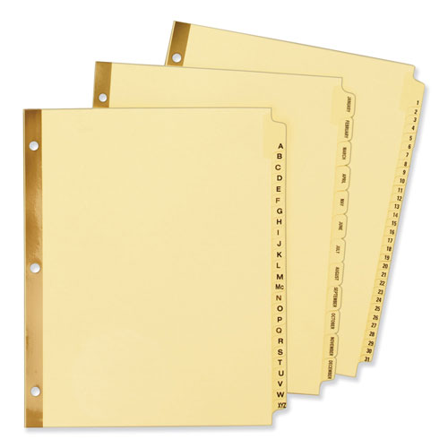 Avery Preprinted Laminated Tab Dividers w/Gold Reinforced Binding Edge, 31-Tab, Letter