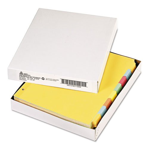 Avery Write & Erase Plain-Tab Paper Dividers, 8-Tab, Letter, Multicolor, 24 Sets