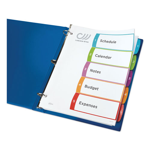 Avery Customizable TOC Ready Index Multicolor Dividers, 1-5, Letter