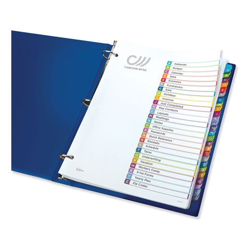 Avery Customizable TOC Ready Index Multicolor Dividers, A-Z, Letter