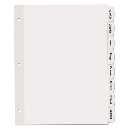 Avery Big Tab Printable White Label Tab Dividers, 8-Tab, Letter, 20 per pack