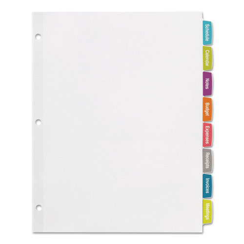Avery Big Tab Printable White Label Tab Dividers, 8-Tab, Letter, 20 per pack