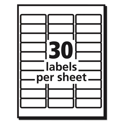 Avery Matte Clear Easy Peel Mailing Labels w/ Sure Feed Technology, Laser Printers, 1 x 2.63, Clear, 30/Sheet, 10 Sheets/Pack