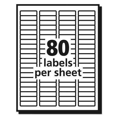 Avery Matte Clear Easy Peel Mailing Labels w/ Sure Feed Technology, Laser Printers, 0.5 x 1.75, Clear, 80/Sheet, 10 Sheets/Pack