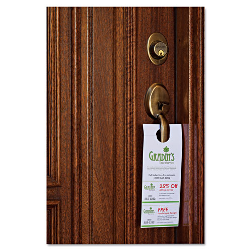 Avery Door Hanger with Tear-Away Cards, 97 Bright, 65lb, 4.25 x 11, White, 2 Hangers/Sheet, 40 Sheets/Pack