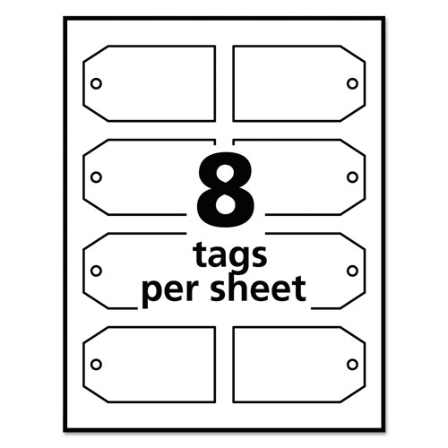 Avery Printable Rectangular Tags with Strings, 2 x 3 1/2, Matte White, 96/Pack