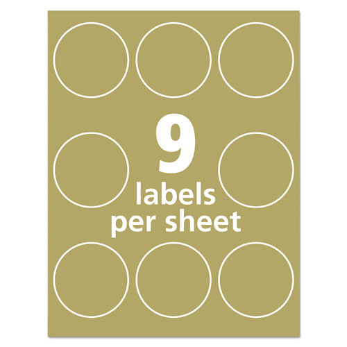 Avery Round Brown Kraft Print-to-the-Edge Labels, 2.5