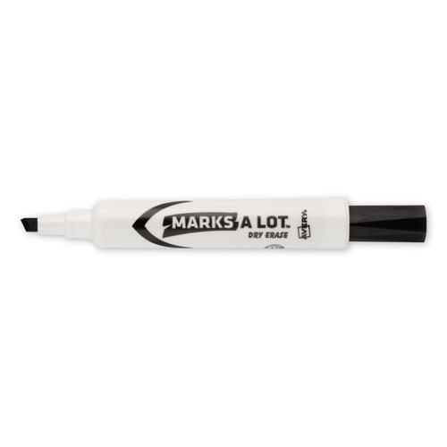 Avery MARKS A LOT Desk-Style Dry Erase Marker, Broad Chisel Tip, Black, Dozen