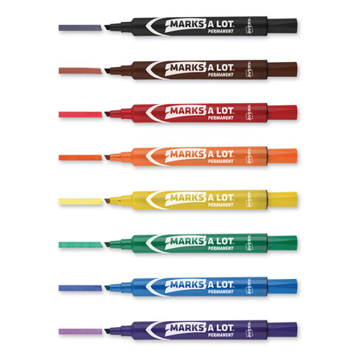 Avery MARKS A LOT Large Desk-Style Permanent Marker, Broad Chisel Tip, Assorted Colors, 12/Set