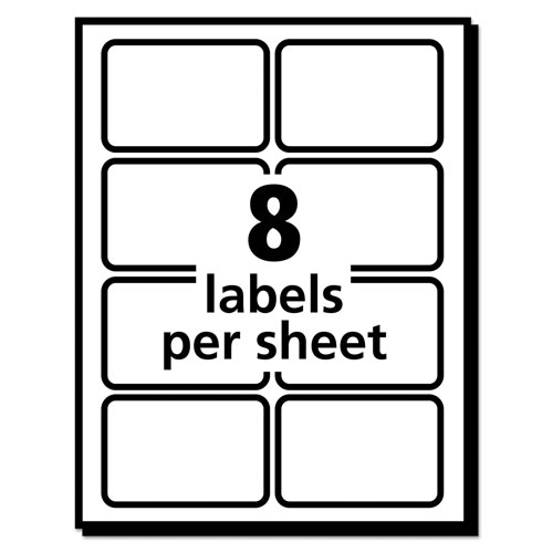 Avery EcoFriendly Adhesive Name Badge Labels, 3.38 x 2.33, White, 80/Pack