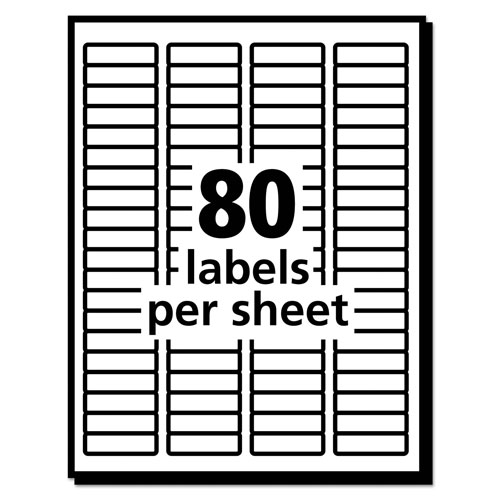Avery EcoFriendly Mailing Labels, Inkjet/Laser Printers, 0.5 x 1.75, White, 80/Sheet, 100 Sheets/Pack