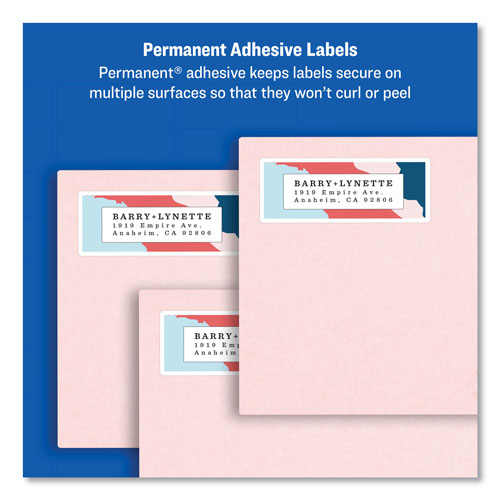 Avery Easy Peel White Address Labels w/ Sure Feed Technology, Laser Printers, 1 x 4, White, 20/Sheet, 25 Sheets/Pack