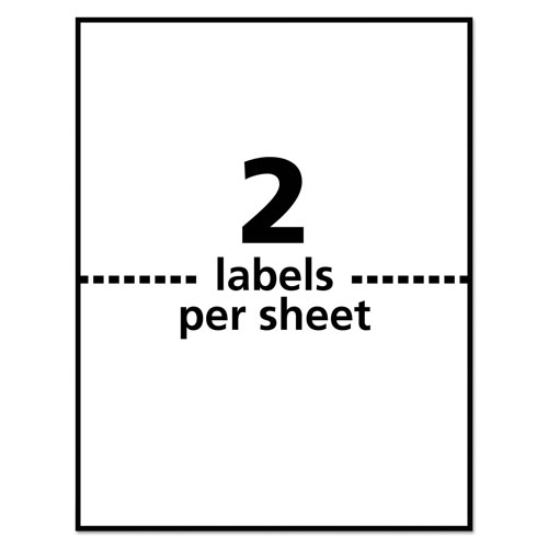 Avery Waterproof Shipping Labels with TrueBlock Technology, Laser Printers, 5.5 x 8.5, White, 2/Sheet, 50 Sheets/Pack