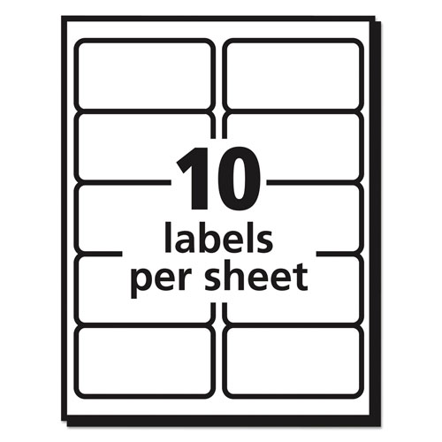 Avery Shipping Labels w/ TrueBlock Technology, Laser Printers, 2 x 4, White, 10/Sheet, 250 Sheets/Box